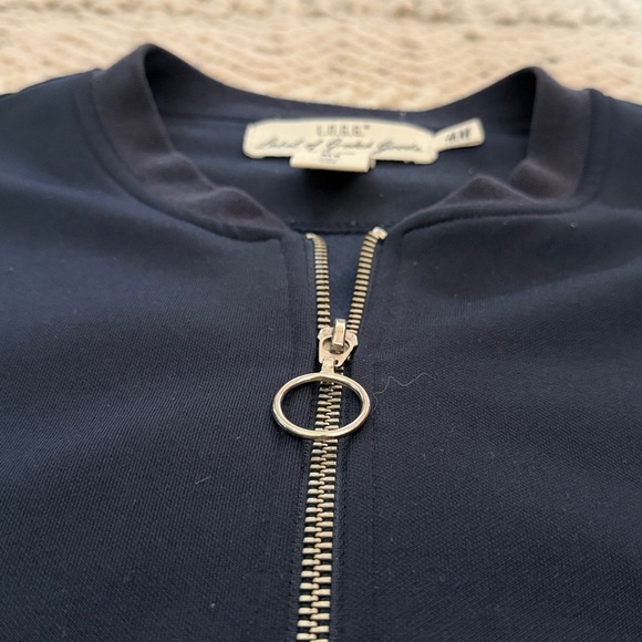 H&M L.O.G.G. Navy Blue Long Sleeve Zip-Up Lightweight Bomber Jacket - Picture 5 of 6